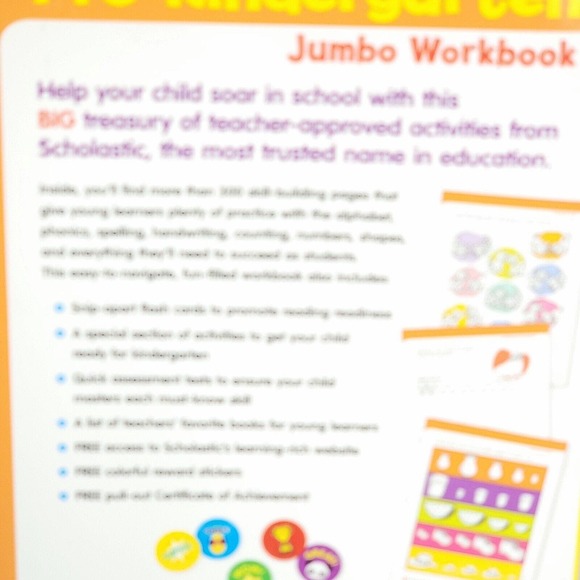 Scholastic Pre-Kindergarten Jumbo Workbooks Paperback Children Ages 3-4 New - Picture 8 of 10